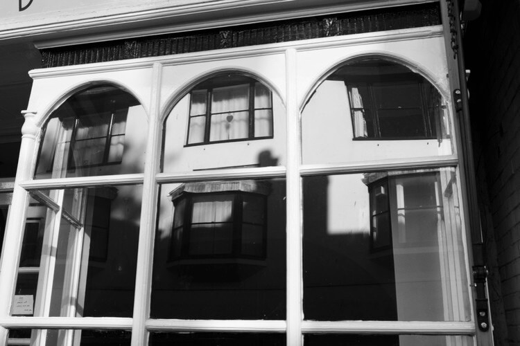 shop window reflections